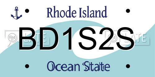 BD1S2S Rhode Island License Plate