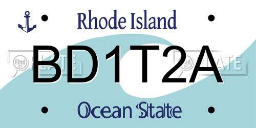 BD1T2A Rhode Island License Plate
