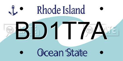 BD1T7A Rhode Island License Plate
