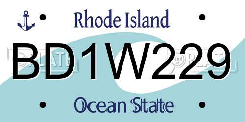 BD1W229 Rhode Island License Plate