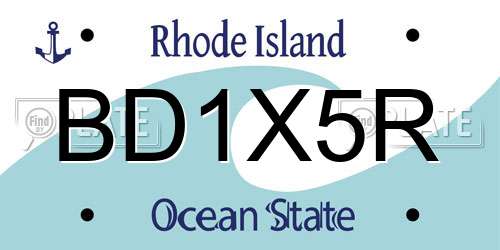 BD1X5R Rhode Island License Plate