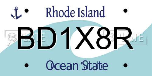 BD1X8R Rhode Island License Plate