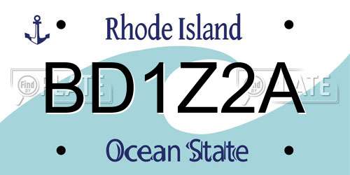 BD1Z2A Rhode Island License Plate