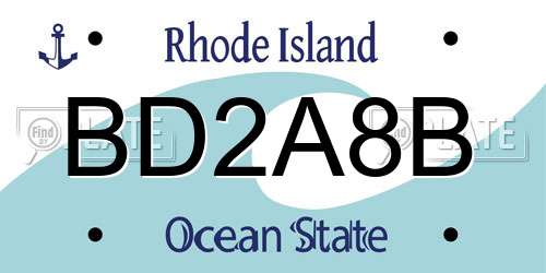 BD2A8B Rhode Island License Plate
