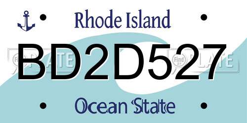 BD2D527 Rhode Island License Plate