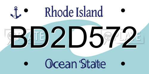 BD2D572 Rhode Island License Plate