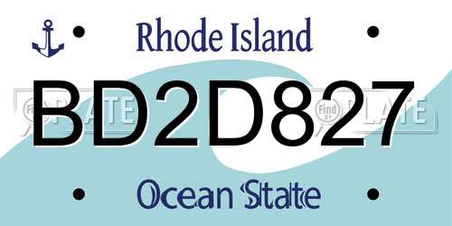BD2D827 Rhode Island License Plate