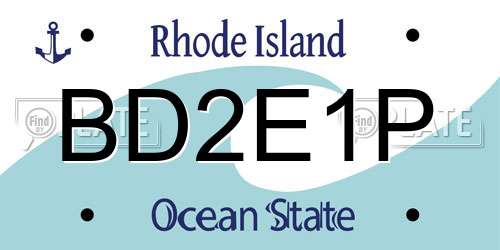 BD2E1P Rhode Island License Plate