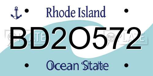 BD2O572 Rhode Island License Plate