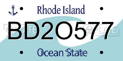 BD2O577 Rhode Island License Plate