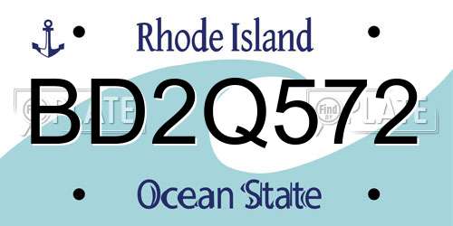 BD2Q572 Rhode Island License Plate