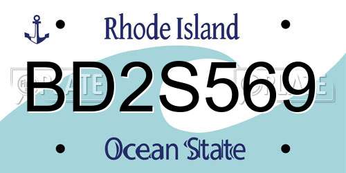 BD2S569 Rhode Island License Plate