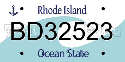 BD32523 Rhode Island License Plate