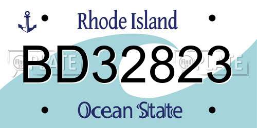 BD32823 Rhode Island License Plate