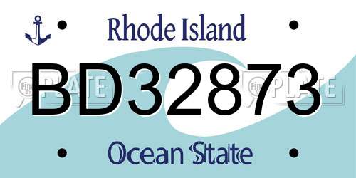 BD32873 Rhode Island License Plate