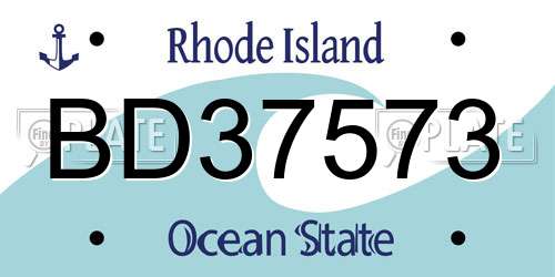 BD37573 Rhode Island License Plate
