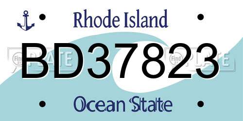 BD37823 Rhode Island License Plate