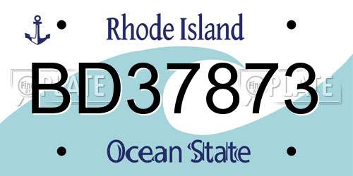 BD37873 Rhode Island License Plate