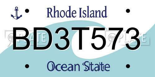 BD3T573 Rhode Island License Plate