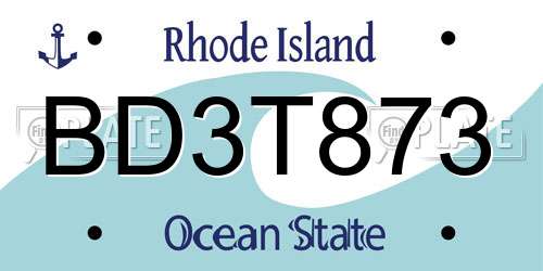 BD3T873 Rhode Island License Plate