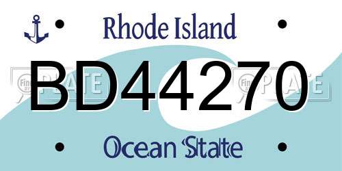 BD44270 Rhode Island License Plate
