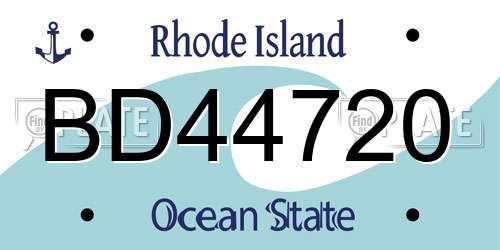 BD44720 Rhode Island License Plate