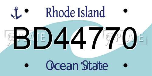 BD44770 Rhode Island License Plate