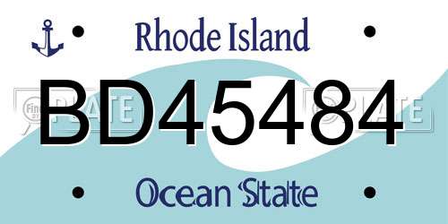 BD45484 Rhode Island License Plate
