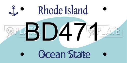 BD471 Rhode Island License Plate