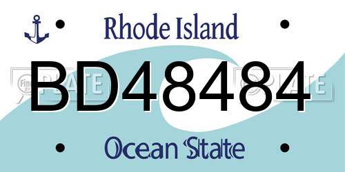 BD48484 Rhode Island License Plate