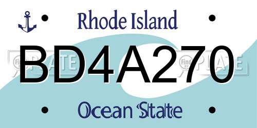 BD4A270 Rhode Island License Plate
