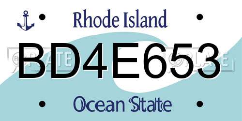 BD4E653 Rhode Island License Plate