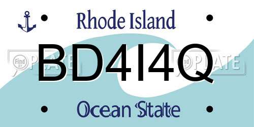 BD4I4Q Rhode Island License Plate