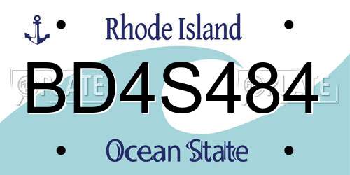 BD4S484 Rhode Island License Plate