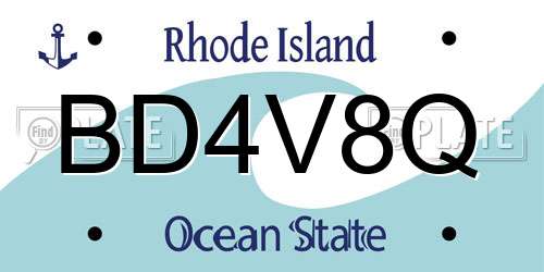 BD4V8Q Rhode Island License Plate