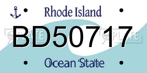 BD50717 Rhode Island License Plate