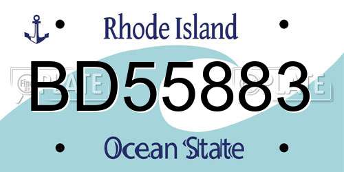 BD55883 Rhode Island License Plate