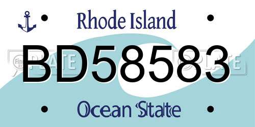 BD58583 Rhode Island License Plate