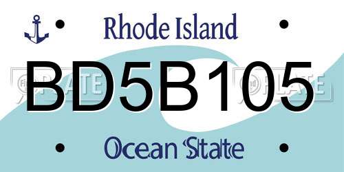 BD5B105 Rhode Island License Plate