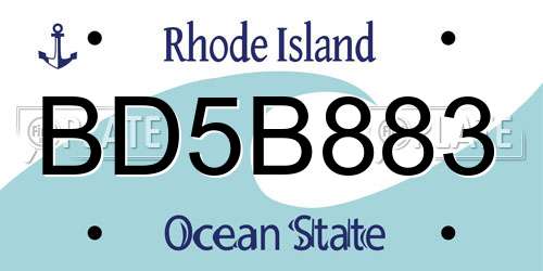 BD5B883 Rhode Island License Plate