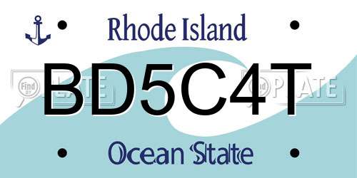 BD5C4T Rhode Island License Plate