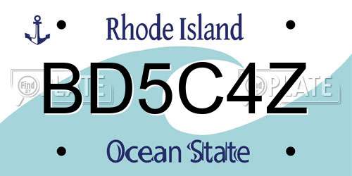 BD5C4Z Rhode Island License Plate