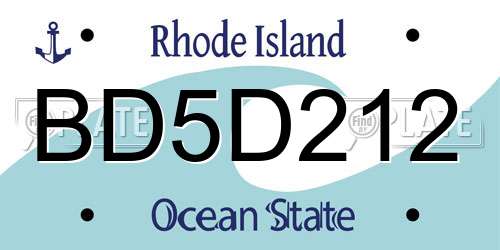 BD5D212 Rhode Island License Plate