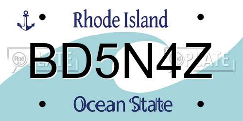 BD5N4Z Rhode Island License Plate