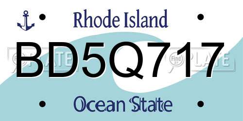 BD5Q717 Rhode Island License Plate