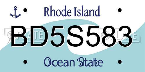BD5S583 Rhode Island License Plate