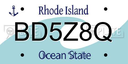 BD5Z8Q Rhode Island License Plate
