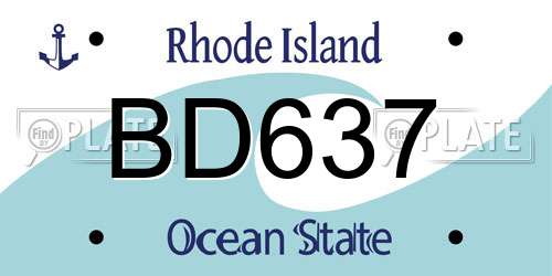BD637 Rhode Island License Plate