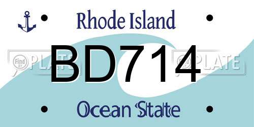 BD714 Rhode Island License Plate