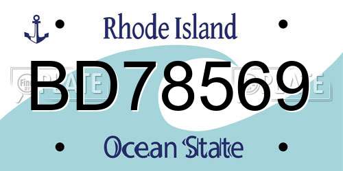 BD78569 Rhode Island License Plate